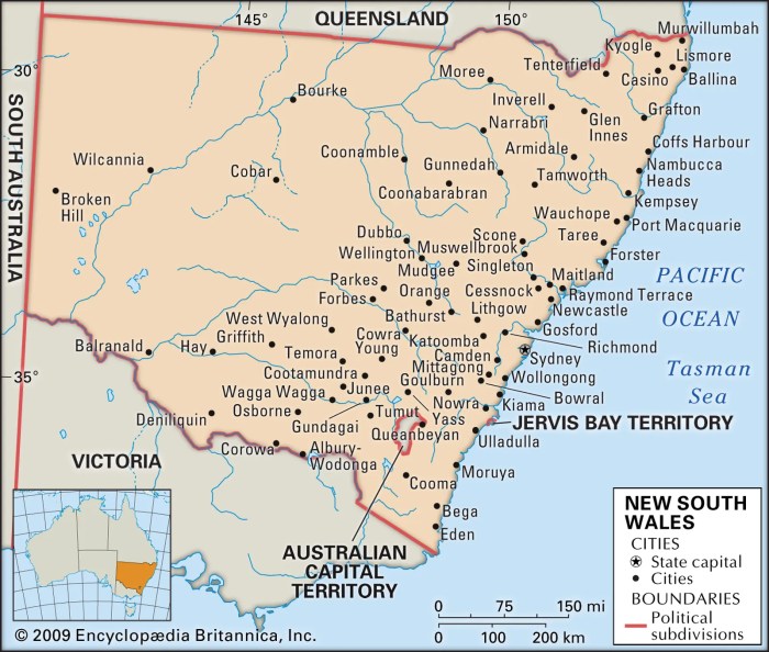 Map of australia nsw