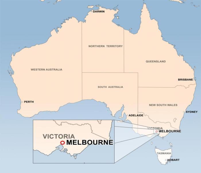 Map of australia melbourne