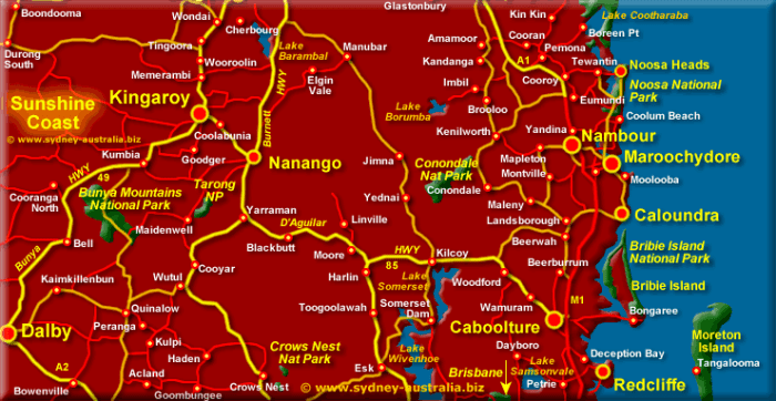 Sunshine coast map australia