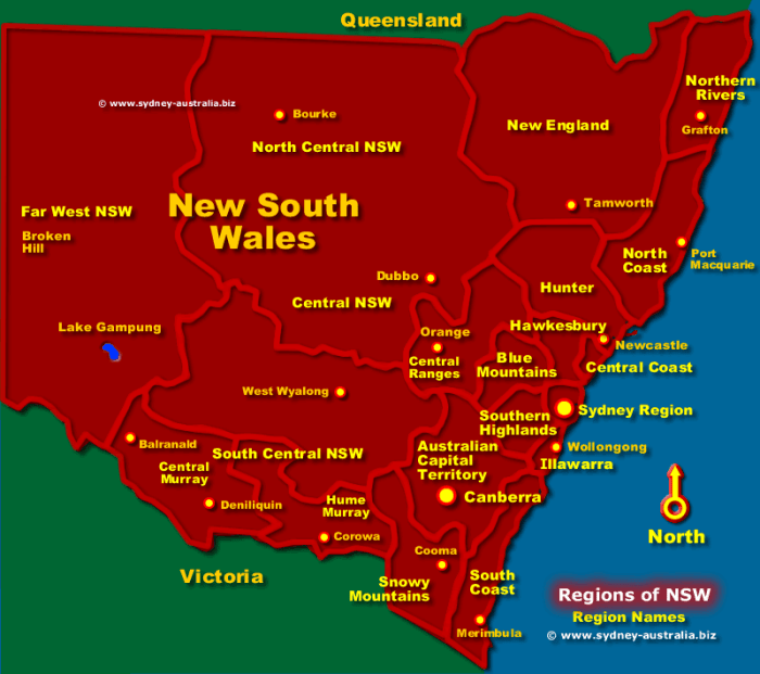 Map of australia nsw