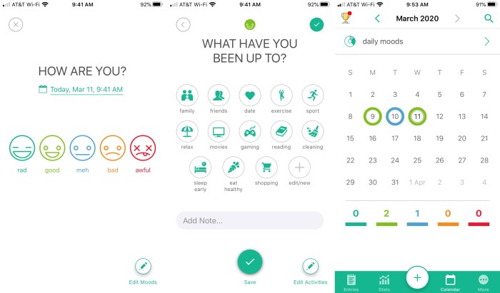Tracking allows customisable communicate Mood journal app